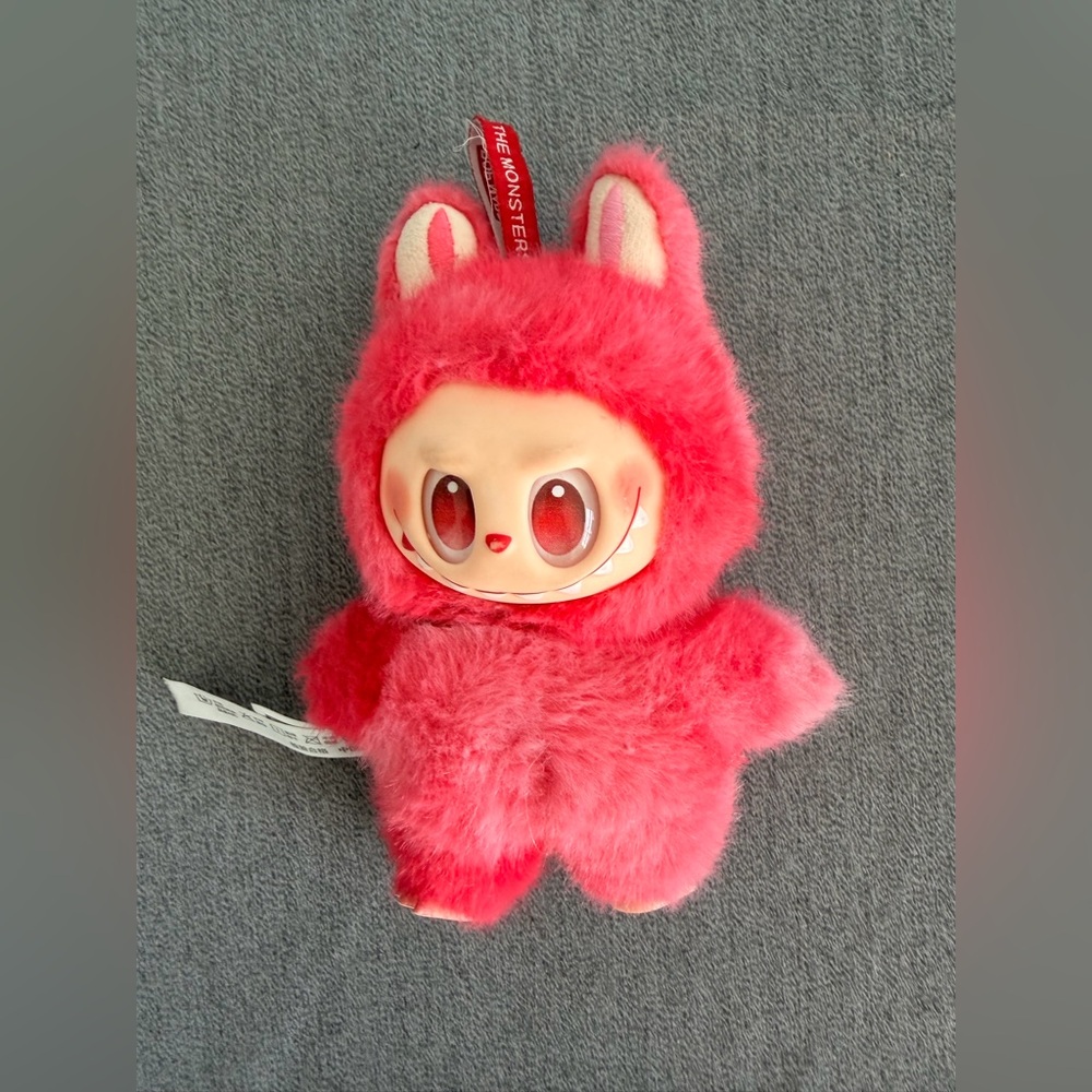 POP MART The Monsters Big Into Energy LOVE Plush Red Labubu Doll 9” No Ring